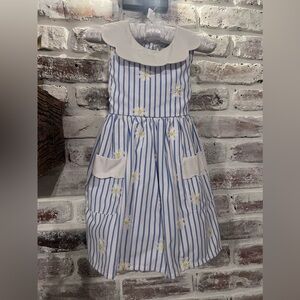 Rare Editions 4T blue and white striped Daisy dress